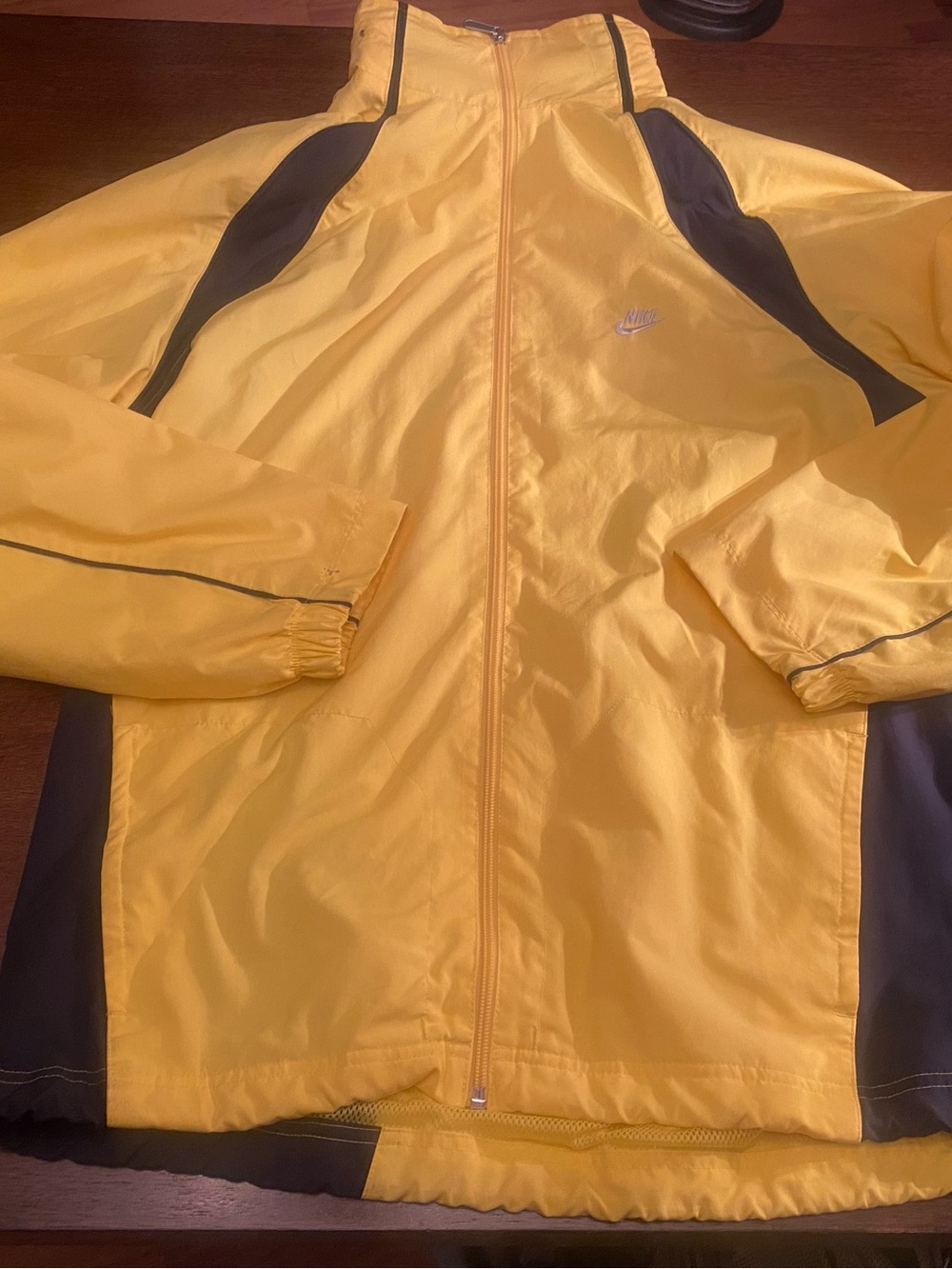 Vintage Nike Sportswear Windbreaker Jacket XXL Yellow Gray Y2K Full Zip Track
